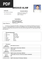 Masaud Alam CV