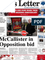 Belfast News Letter Front Page, 20 November 2012