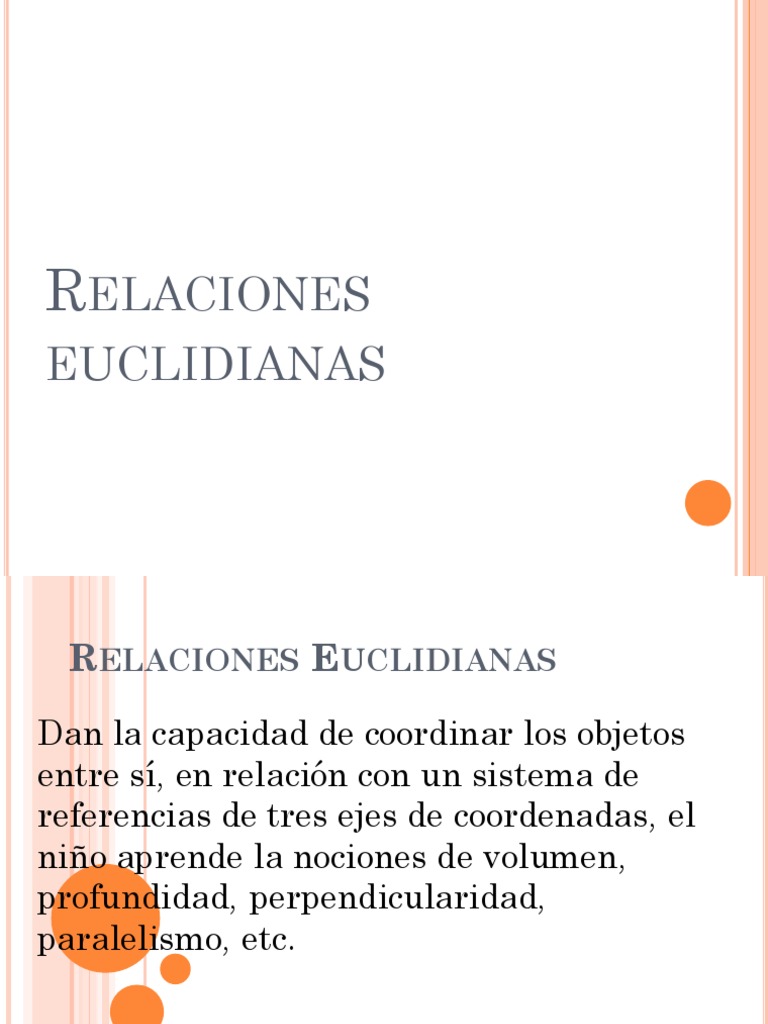 Relaciones Euclidianas PDF Dimensión Longitud