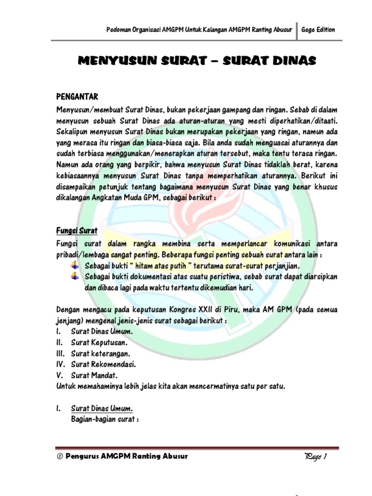 Contoh Surat Dinas Keputusan