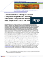 Cancer Biomarker Strategy To Develop Companion Diagnostics For Predicting Prescription Drug Induced Tumors - Analysis Using Pioglitazone (Actos) and Bladder Cancer
