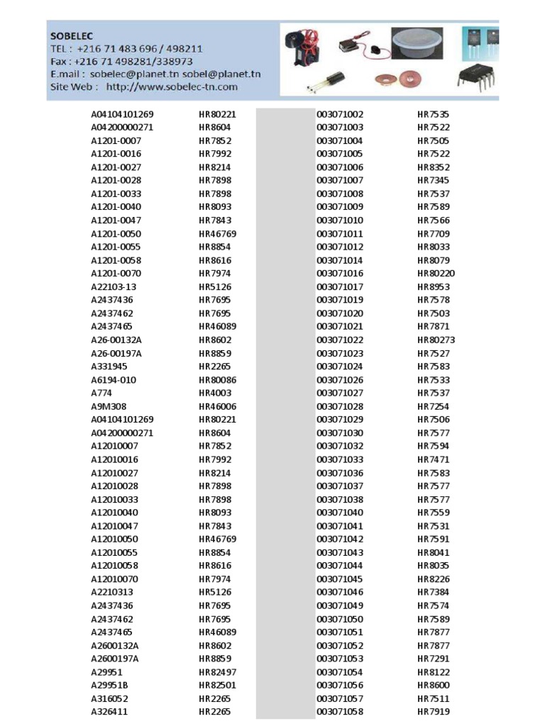 Catalogue THT Equivalent | PDF