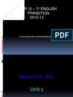 Year 11 English Transition Presentation - 2012