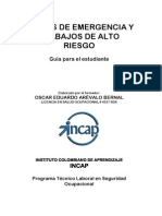 Planes de Emergencia Y Trabajos de Alto Riesgo: Guía para El Estudiante