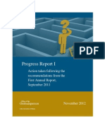 Progress Report I: Action Taken Following The Recommendations From The First Annual Report, September 2011