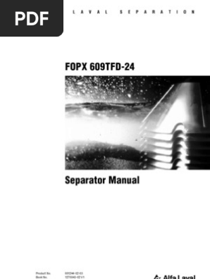 Alfa Laval Separator Manual Fopx 609 Corrosion Liquids
