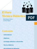 El Foro Como Tecnica Didcatica Activa