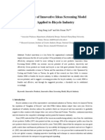 A Study of Innovative Ideas Screening Model Applied To Bicycle Industry