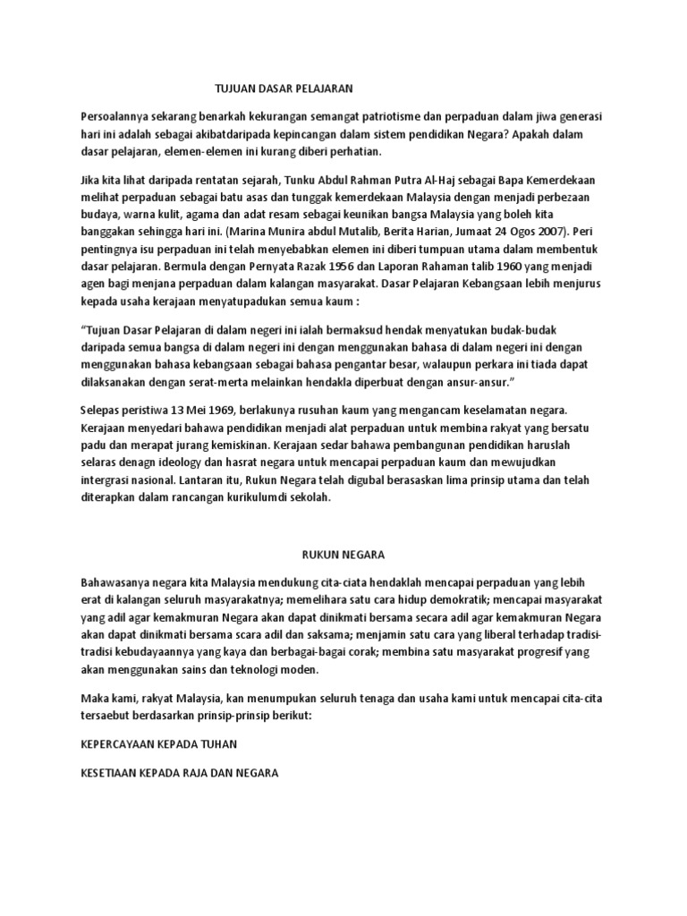 Tujuan Dasar Pelajaran Pdf