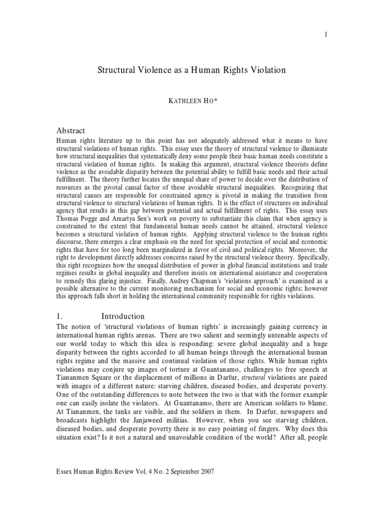 Structural Violence and Human Rights Violations | PDF | Social Science