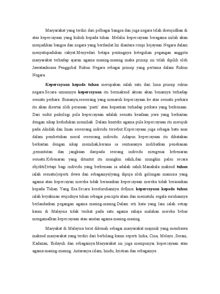 Kepercayaan Kepada Tuhan Pdf