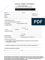 Application Form for AssistantProfessor