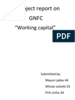 "Working Capital": A Project Report On GNFC
