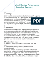 Criteria For Effective Performance Appraisal Systems