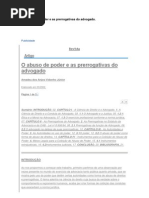 O Abuso de Poder e as Prerrogativas Do Advogado