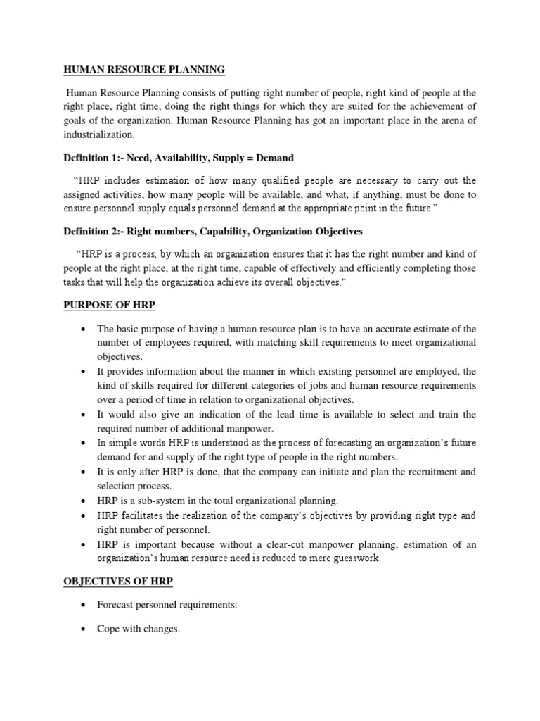 Human Resource Planning | Download Free PDF | Human Resources | Employment
