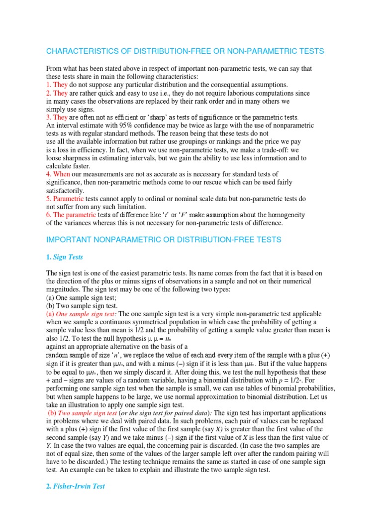 Non Parametric Test Pdf