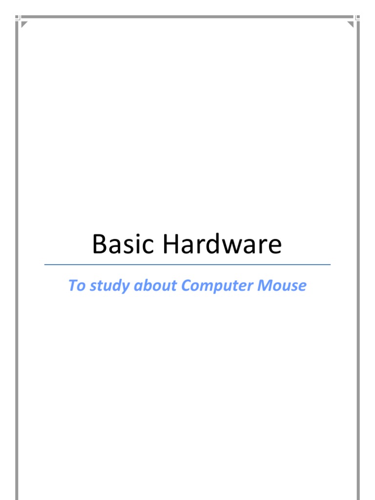 Overview of Computer Mouse Types and Functions | PDF | Point And Click ...