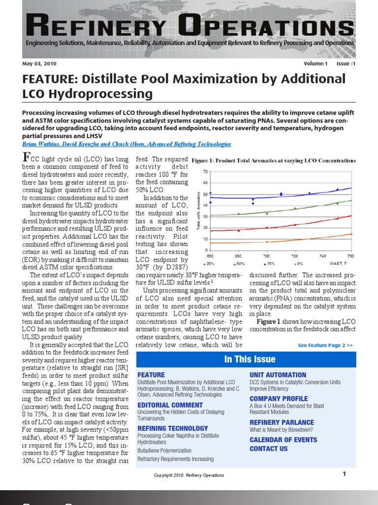 Refinery Operations: FEATURE: Distillate Pool Maximization by ...