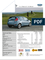 Technical Data: Fiesta LX 1.4L Manual