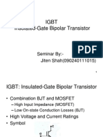 Igbt Insulated-Gate Bipolar Transistor: Seminar By:-Jiten Shah (090240111015)