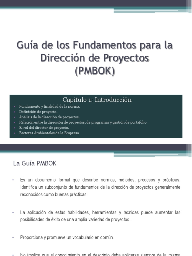 Introducción a la Guía PMBOK | PDF | Proceso de desarrollo de software ...