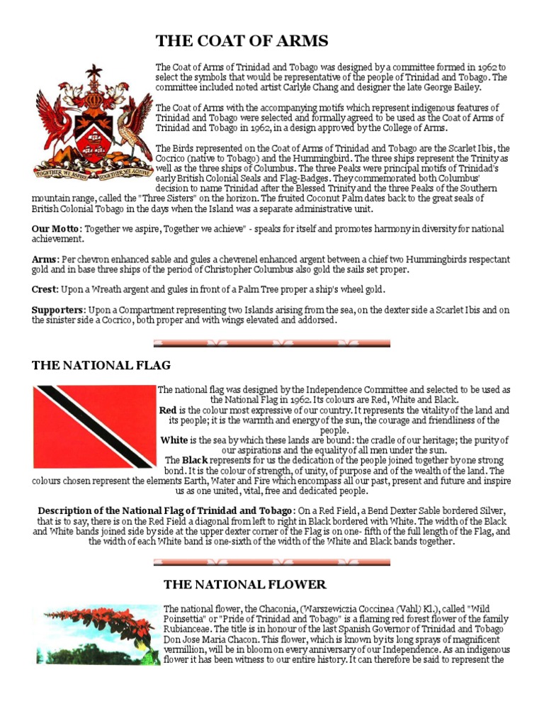 The Coat of Arms Trinidad And Tobago Symbols
