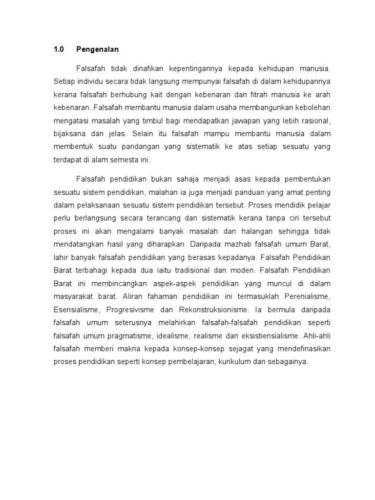 Falsafah Pendidikan Barat Pdf