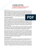 PLATAFORMA Y DOCUMENTO XV CONGRESO FUECYS – LISTA 3