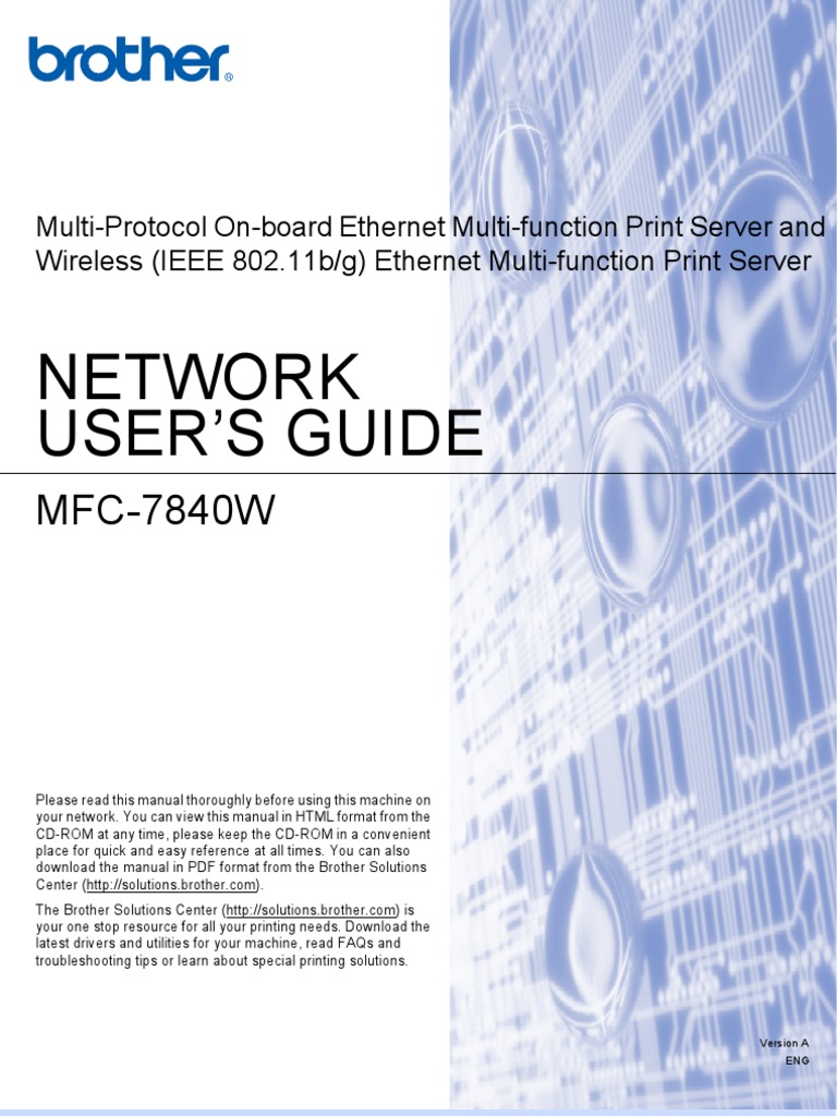 Brother MFC-7840W Network User's Guide | Computer Network | Ip Address