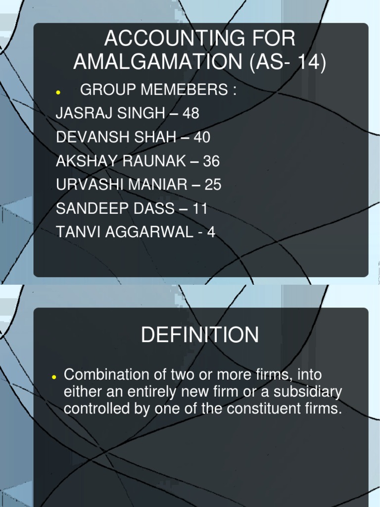 Accounting For Amalgamation (As14) PDF