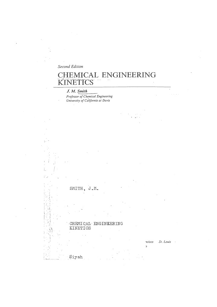 Chemical Engineering Kiics J M Smith Pdf Chemical Reaction Engineering Chemistry