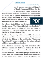Children's Day: - Compiled by Mrinalini Choudhury