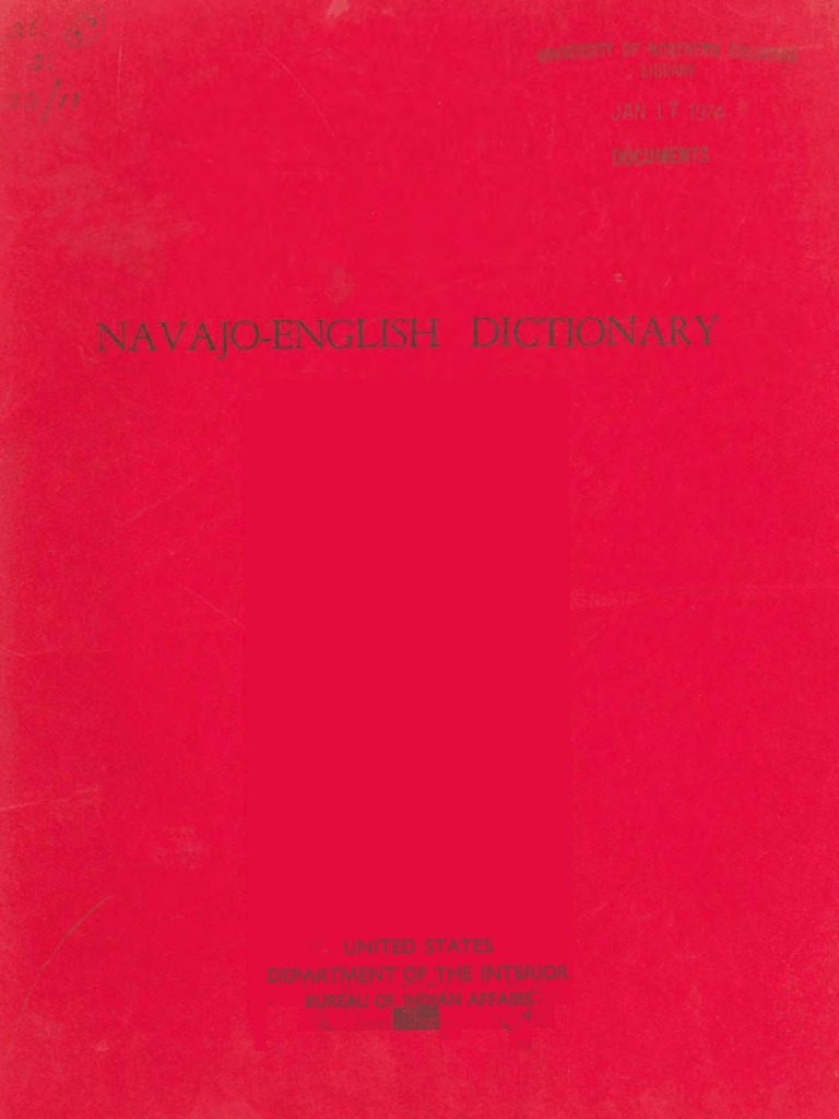 Navajo English Dictionary PDF Foot Consonant