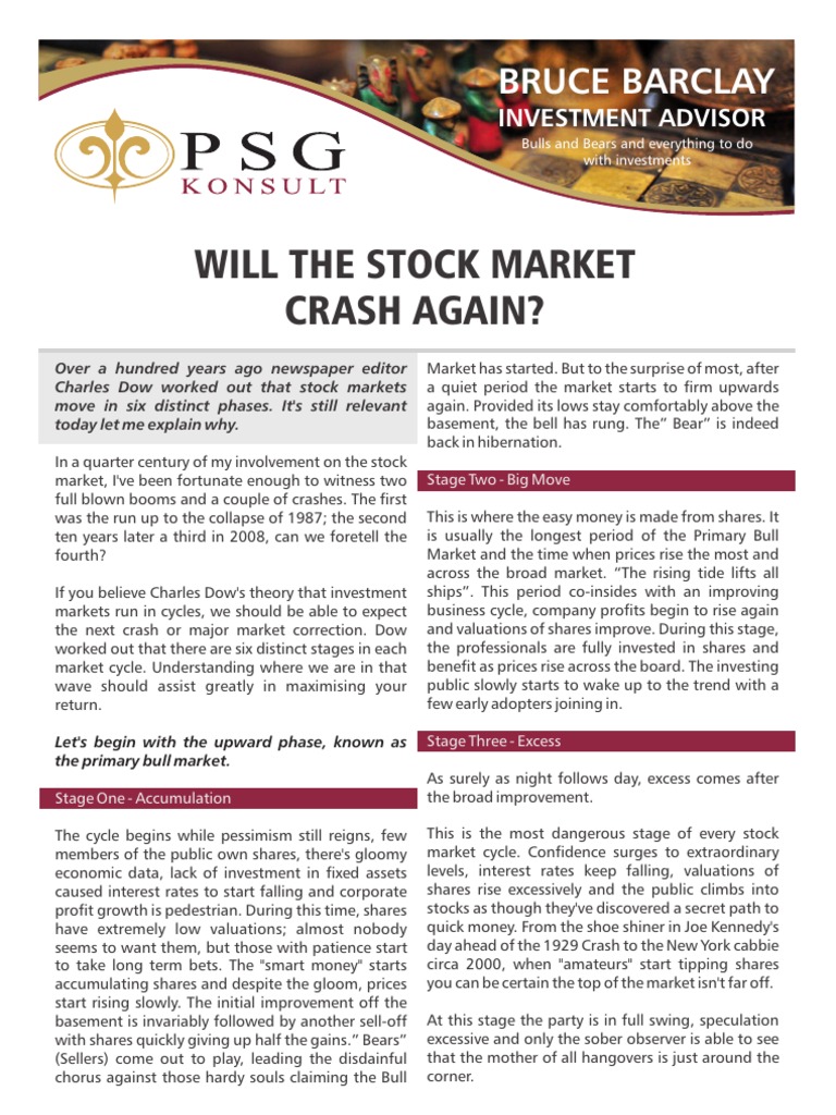 Will The Stock Market Crash Again? PDF Market Trend Stock Market