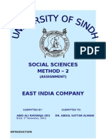 SOCIAL SCIENCESMETHOD – 2(ASSIGNMENT)EAST INDIA COMPANY