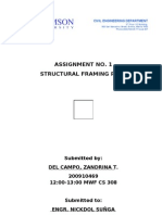 Assignment No. 1 Structural Framing Plan: Submitted By: Del Campo, Zandrina T. 200910469 12:00-13:00 MWF CS 308