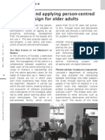 Enabling and applying person-centred
design for older adults