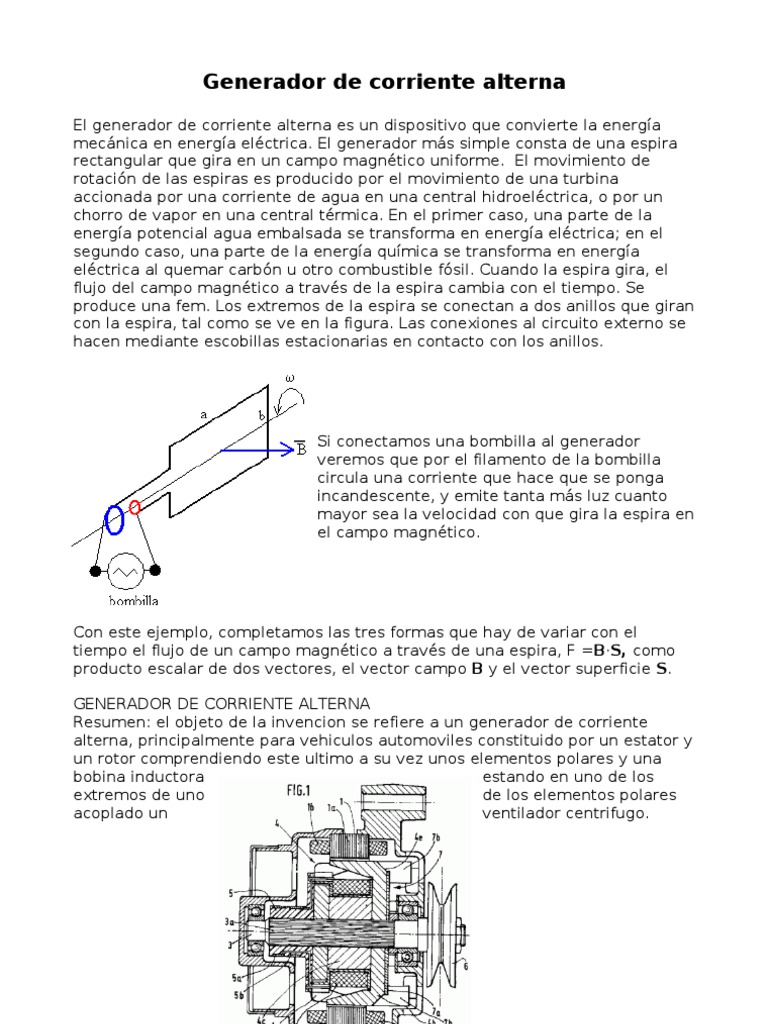 Generador de Corriente Alterna Generador eléctrico