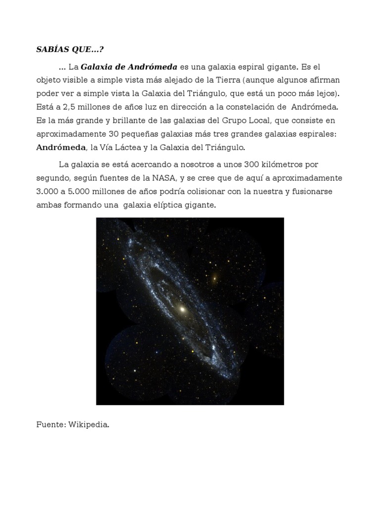 Andrómeda La Galaxia Más Cercana Pdf