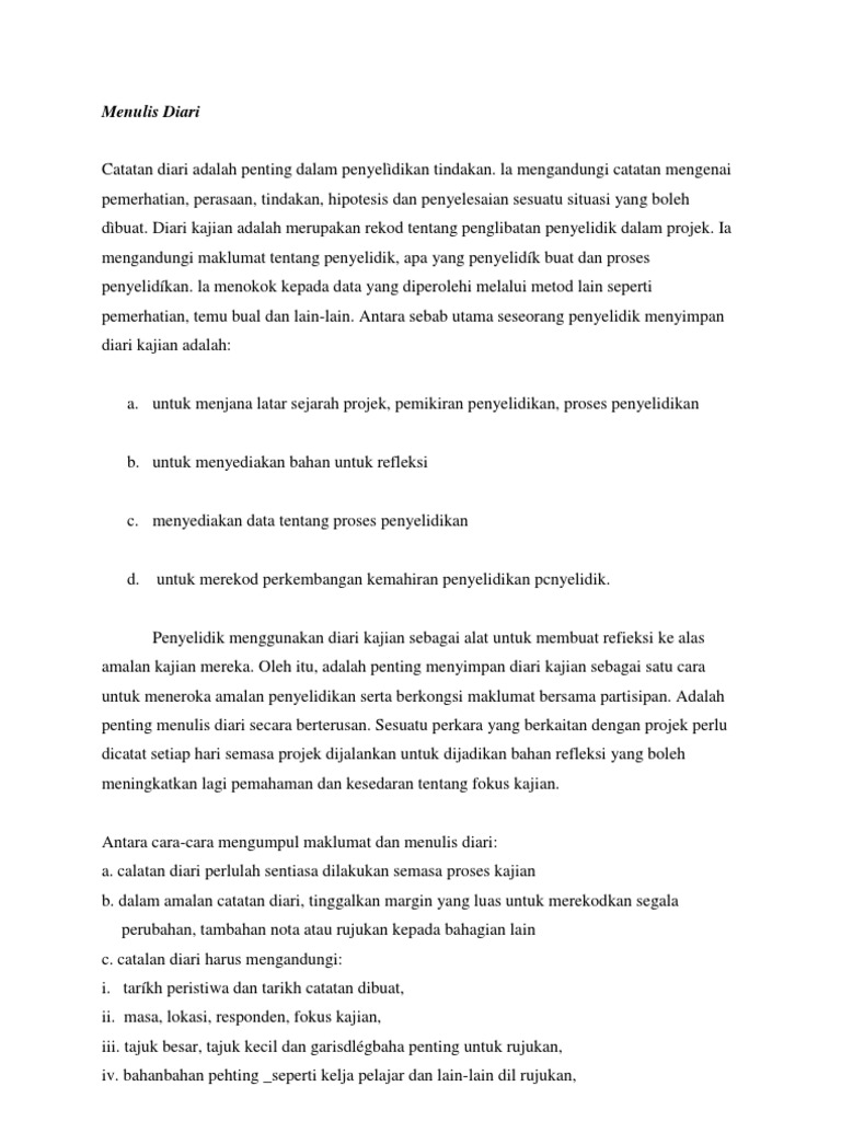 Menulis Diari | PDF
