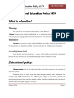 Education Policy 1979 by Saleem