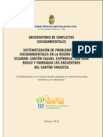 Sistematizaciones problemáticas socio-ambientales región sur Ecuador (2011)
