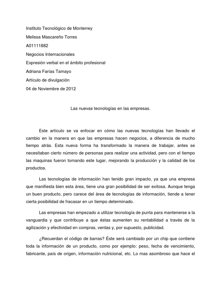 La Evolucion De Las Nuevas Tecnologias En Los Negocios Pdf Walmart
