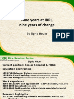 Nine Years at IRRI, Nine Years of Change