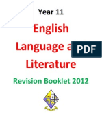Y11english Lang and Lit Revision Booklet