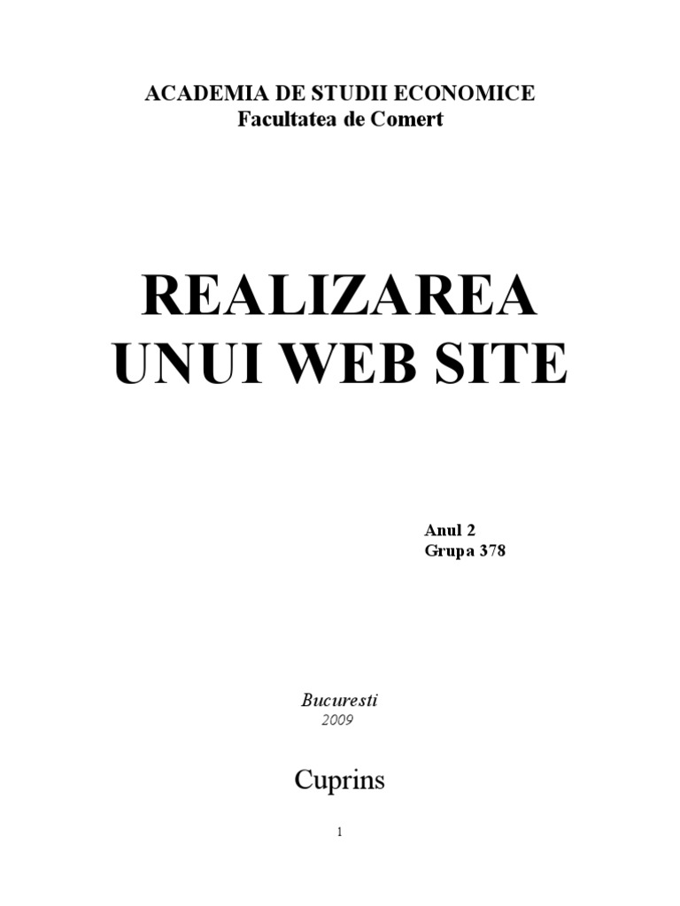 Referat Realizarea Unui Web Site | PDF