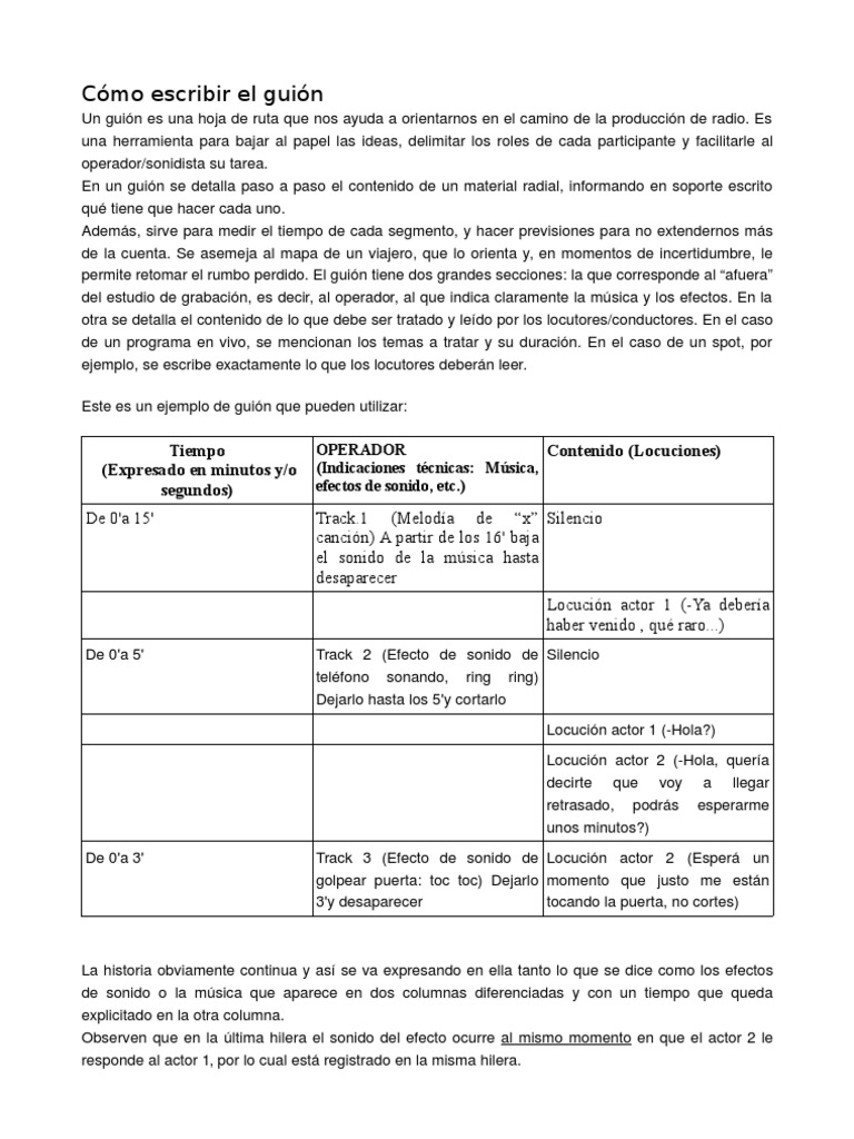 Cómo hacer el guión de radio