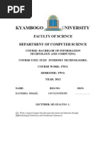 Kyambogo University: Faculty of Science Department of Computer Science