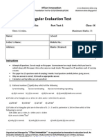 Regular Evaluation Test I Maths+Sc IX